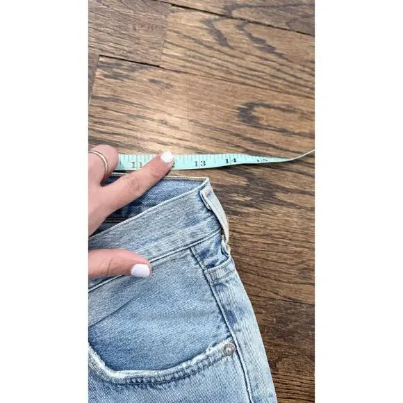 Agolde Criss Cross Upsized Jean High Rise Cross Front Straight Leg Size 25 2661 - Picture 10 of 12